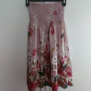 Love Culture Pink Tropical Strapless Dress